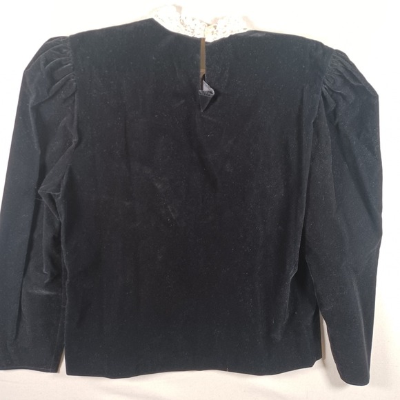 My Michelle Vintage Black Velvet Victorian Lace Bib Skirt Set Goth Dark Academia - Picture 13 of 16